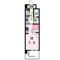 ウィステリア ワンルームの間取図画像