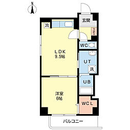 シベールフロントステーション 5階1LDKの間取り