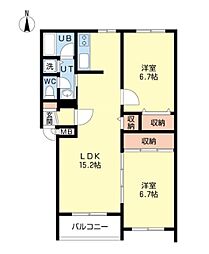 αNEXT麻生 2LDKの間取図画像