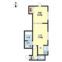 サン・ルピナス 1LDKの間取図画像