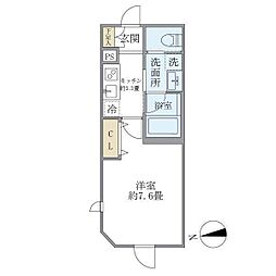 ミューズ新小岩 1階1Kの間取り
