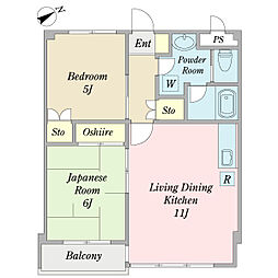 アーバンハイツ船堀 2LDKの間取図画像