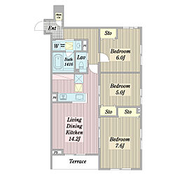 CiliegioE 3LDKの間取図画像