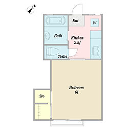 メゾン船堀C 1Kの間取図画像