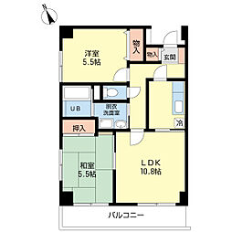 ブライティスト船堀 2LDKの間取図画像