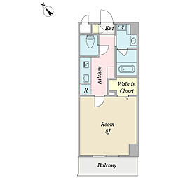 プロシード柏トロワ 1Kの間取図画像