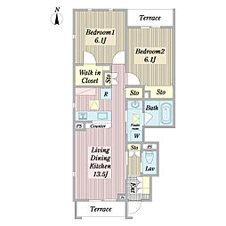 カンタービレ2 2LDKの間取図画像