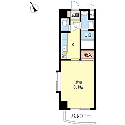 ライフステージ若葉町 1Kの間取図画像