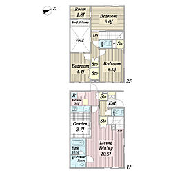 (仮称)国領町7丁目テラス計画 3LDKの間取図画像