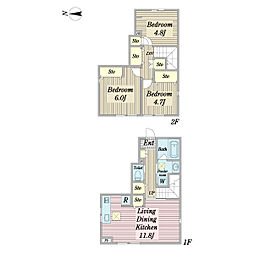 (仮称)飛田給3丁目計画新築工事 3LDKの間取図画像