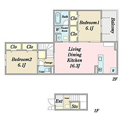 Green Terrace 2LDKの間取図画像