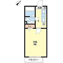 テラス大町本村公園 1Kの間取図画像