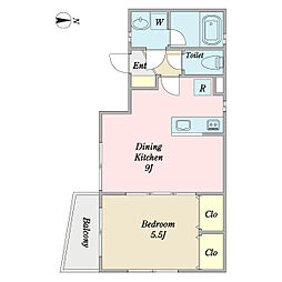 フレール　アンジュ 1階1LDKの間取り
