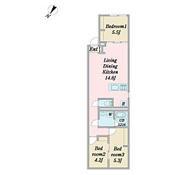 Lotus学芸大学 3LDKの間取図画像