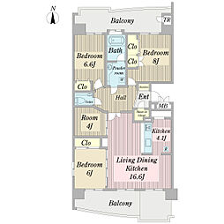 アルファグランデ成田弐番街 3LDKの間取図画像