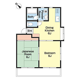 ハイツハーモニーA 2DKの間取図画像