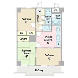 コン・フォートT・K 3LDKの間取図画像
