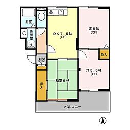 ヴァンベール東川口1 3DKの間取図画像