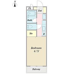 フィオーレ・壱番館 1Kの間取図画像