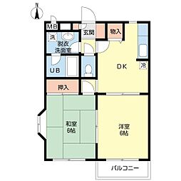 TwinkleKids2番館 2DKの間取図画像