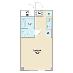 ロマン・コンポート ワンルームの間取図画像