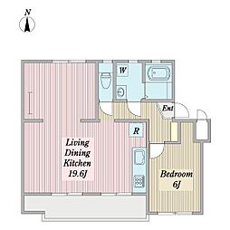 ソライエアイル草加氷川町C棟 1LDKの間取図画像