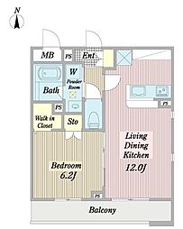 GoldK 1LDKの間取図画像