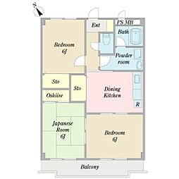 メゾン・メルヴェーユ 3DKの間取図画像
