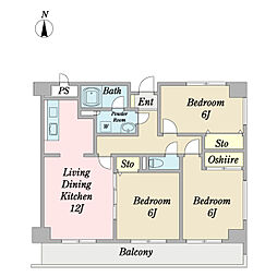 サン・ヴィーゼＴ・Ｍ 1階3LDKの間取り