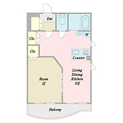 アーバンス本大久保 1LDKの間取図画像