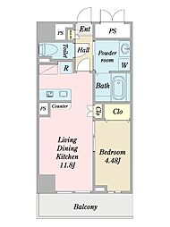 アヴニール習志野 1LDKの間取図画像