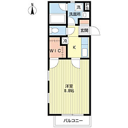 ポポラーレ 1Kの間取図画像