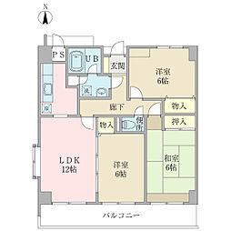 サン・ヴィーゼ・T・M 3LDKの間取図画像