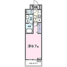 ヒカルサふじみ野上福岡 1Kの間取図画像