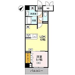 富士見市大字鶴馬マンション 1LDKの間取図画像