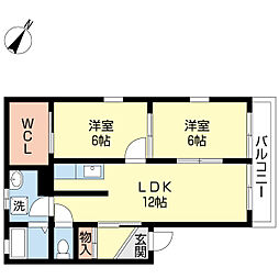 グランバリエ 2LDKの間取図画像