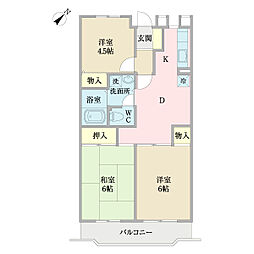 グランヒルみずほ 3DKの間取図画像