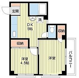 ソミヤプラザ 2DKの間取図画像