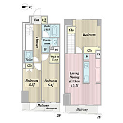 D-Carrara (ディ-カッラーラ) 3LDKの間取図画像