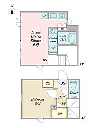 ソラシアレジデンス文京江戸川橋 1LDKの間取図画像