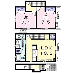 グローリア西麻布 2階2LDKの間取り