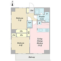 センターステージ 2LDKの間取図画像