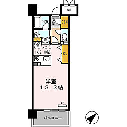 ロイヤルパークス豊洲 ワンルームの間取図画像