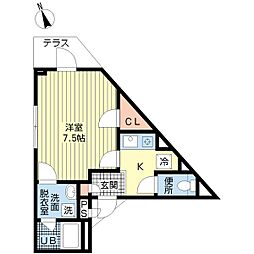 リベルテ 1Kの間取図画像