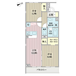 芥川ビル 2LDKの間取図画像