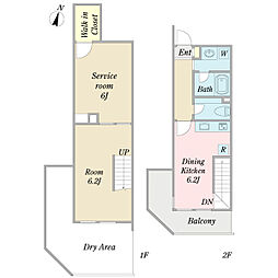エスマイル藤が丘 1SDKの間取図画像