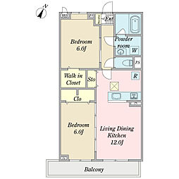 Teona 2LDKの間取図画像
