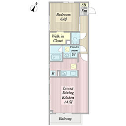 Teona 1LDKの間取図画像