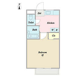 楼蘭壱番館 1Kの間取図画像