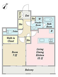 プロシード石川台 1LDKの間取図画像